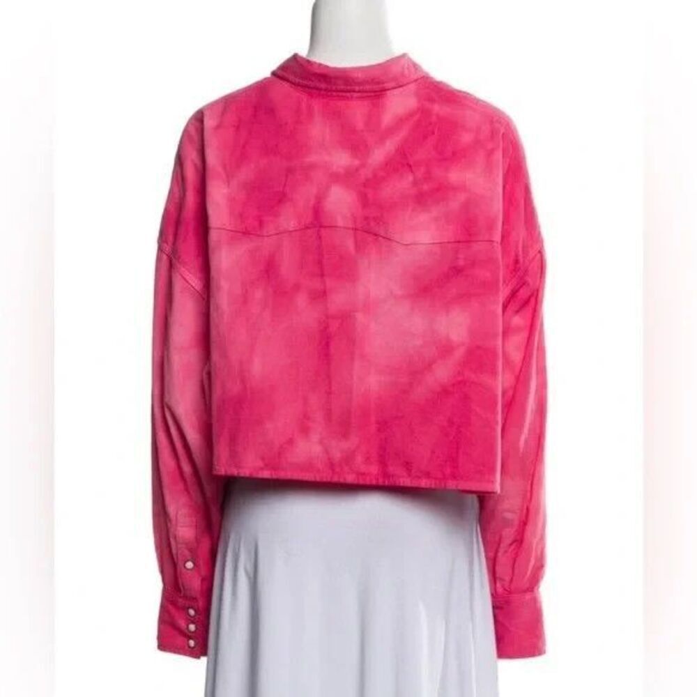R13 Cropped Corduroy Cowboy Shirt In Fuschia Size M NEW $595 - Picture 7 of 10